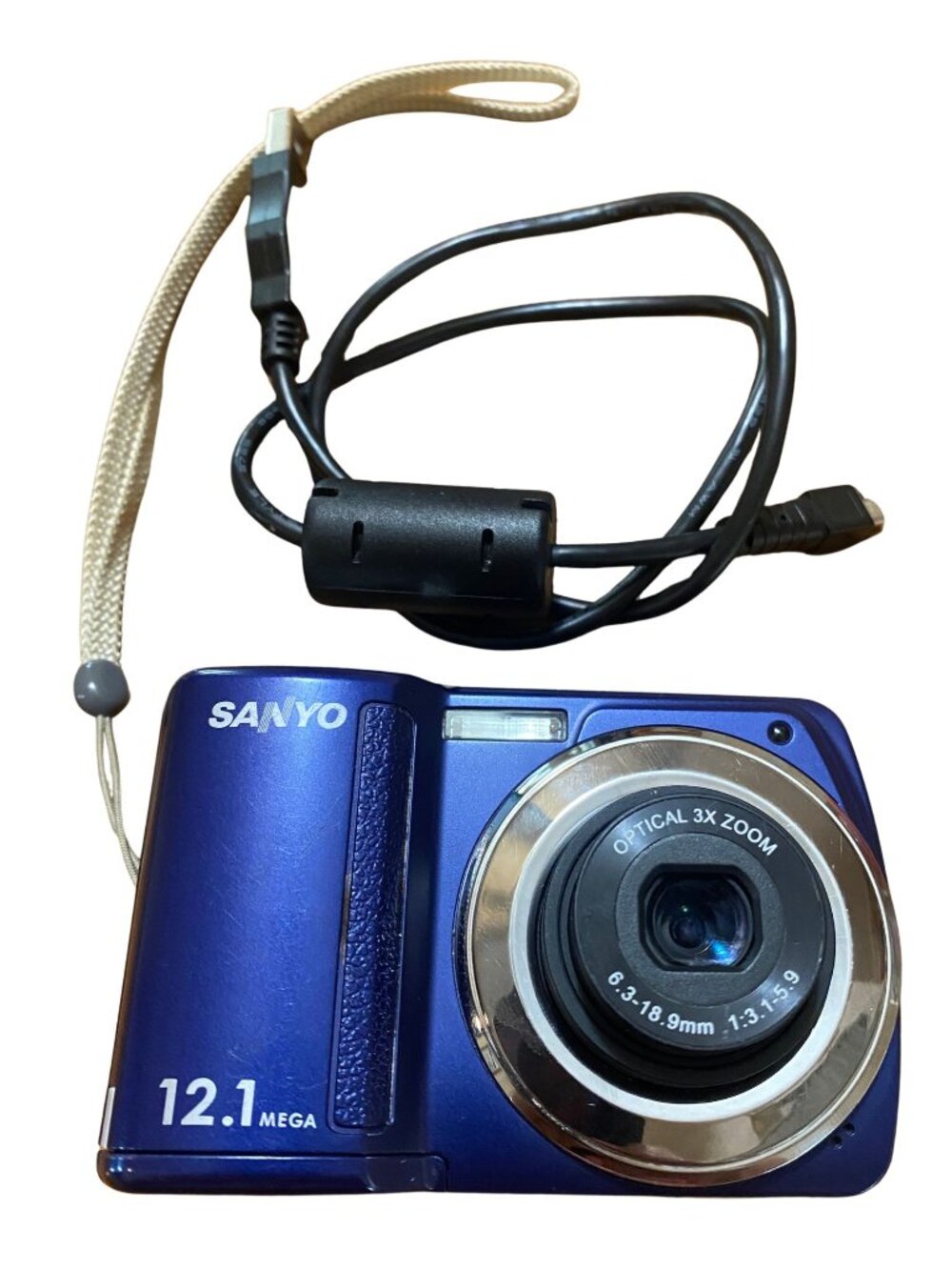 Sanyo VPC-S120 Blue 12.1MP Digital Camera Tested w/ Memory Card